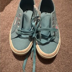 NWOB Superga Blue Canvas Sneakers with Classic Design